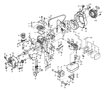 4-Cycle Engine Kawasaki Model Nbr. Fa-76 Diagram and Parts List for 8838-0-S1000  Briggs and Stratton Generator